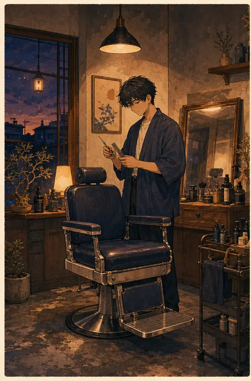 ช่างตัดผมคนเดียวในร้านโทน lofi
