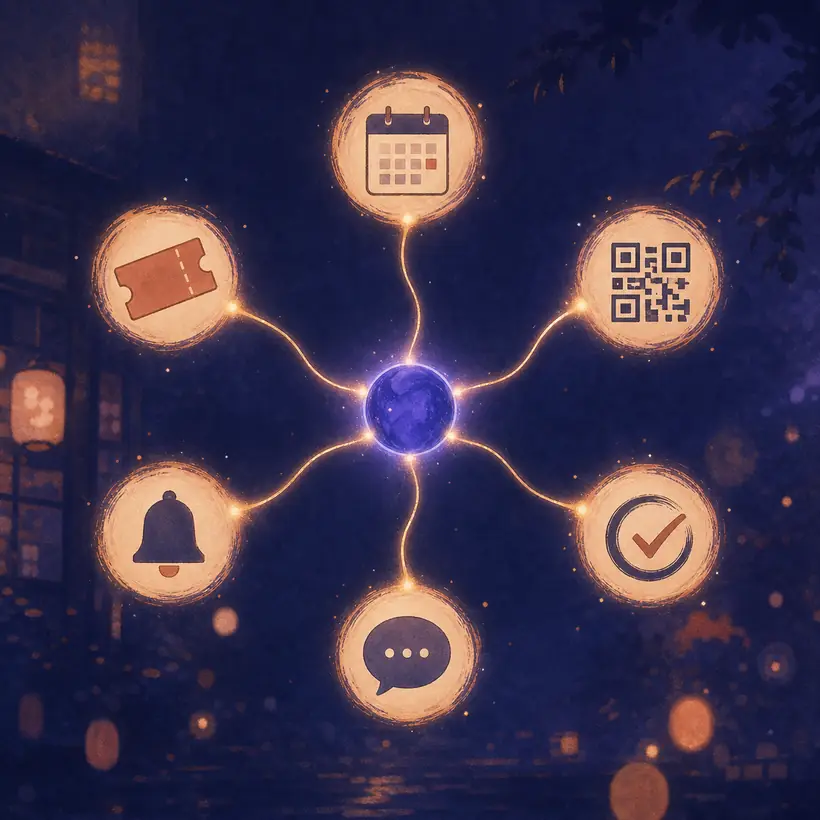 ภาพประกอบ lofi anime ของ touchpoints ที่เชื่อมสู่ระบบ haircutqr